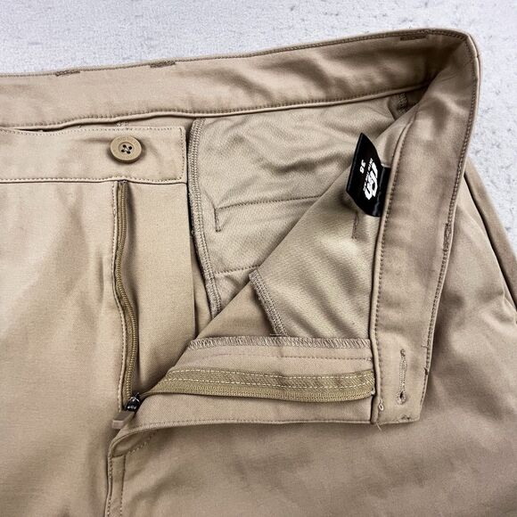 INTO THE AM Pants Mens 38x30 Tan Khaki Performance Tapered All Day Stretch - Picture 5 of 12